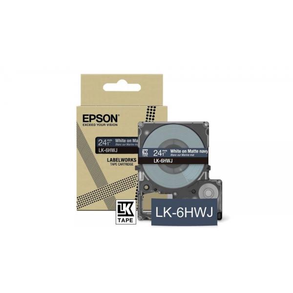 Epson LK-6HWJ Blu marino, Bianco (EPSON LK-6HWJ MATTE TAPE NAVY/WHITE 24MM [8M])Epson Consumer Et8715946713755C53S672086