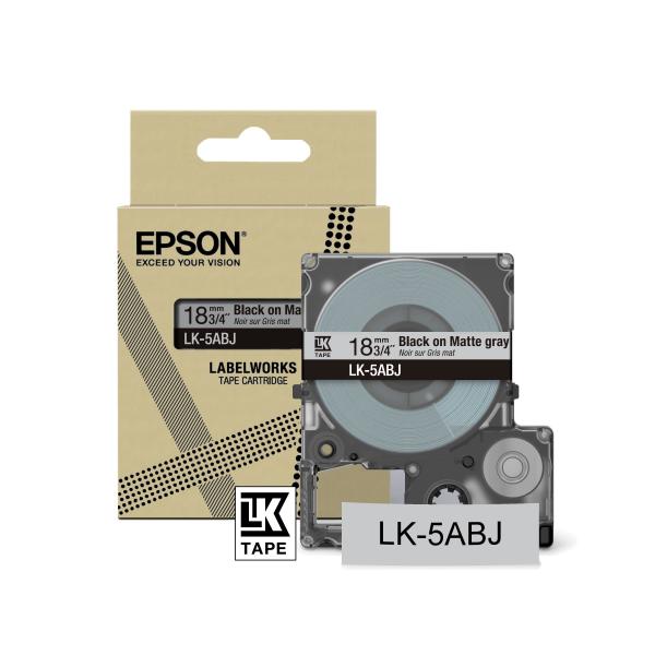 Epson C53S672087 nastro per etichettatrice Nero su grigio LK (Epson LabelWorks LK-5ABJ - tape - mat)Epson8715946713762C53S672087