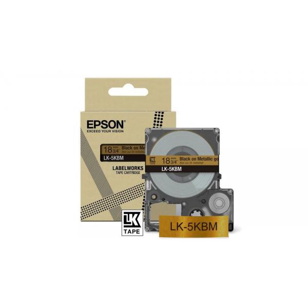 Epson LK-5SBM Nero, Argento (EPSON LK-5SBM METALLIC TAPE SILVER/BLACK 18MM [9M])Epson Consumer Et8715946713830C53S672094