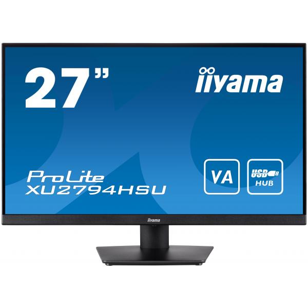 Iiyama ProLite XU2794HSU-B1 Monitor PC 68,6 cm [27] 1920 x 1080 Pixel Full HD LCD Nero (27 XU2794HSU-B1Monitor - 27 VA LCD with Slim Bezel 4ms Full HD 1920x1080 250 cd/m Brightness 1x HDMI1 x DisplayPort 1 x VGA USB Hub 2 x 2W Speakers)Iiyama49485701...