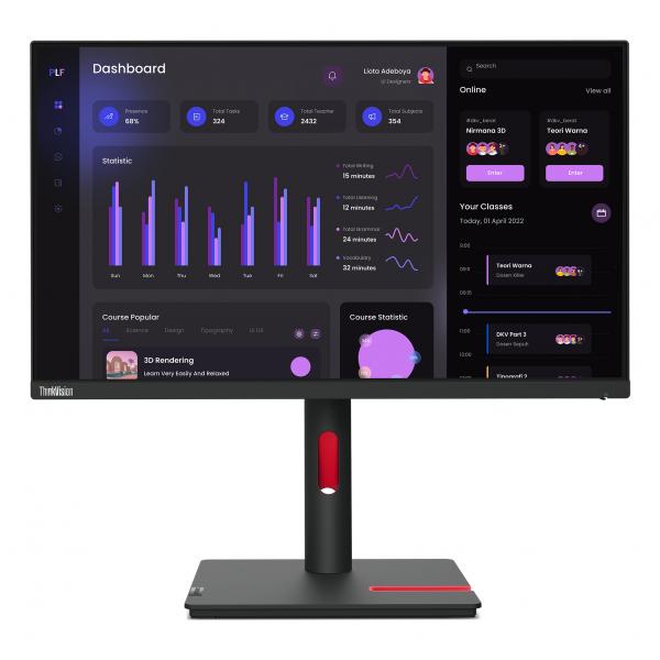 Lenovo ThinkVision T24i-30 Monitor PC 60,5 cm [23.8] 1920 x 1080 Pixel Full HD LED Nero (Thinkvision T24I-30 60.5 Cm - [23.8] 1920 X 1080 Pixels - Full Hd Led Black - Warranty: 12M)Lenovo63CFMATXEU