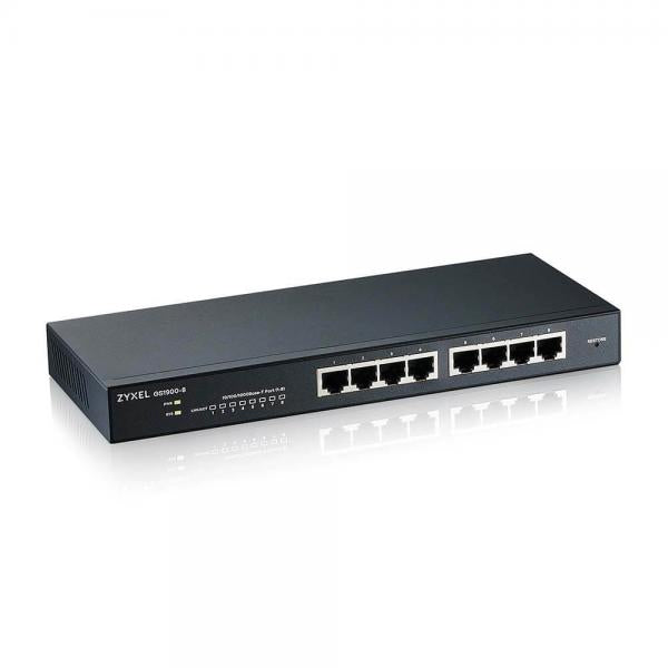 Zyxel GS1900-8 Gestito L2 Gigabit Ethernet [10/100/1000] Nero (Zyxel GS1900-8 - Switch - intelligente - 8 x 10/100/1000 - desktop, montaggio a parete)ZyxelGS1900-8-EU0102F