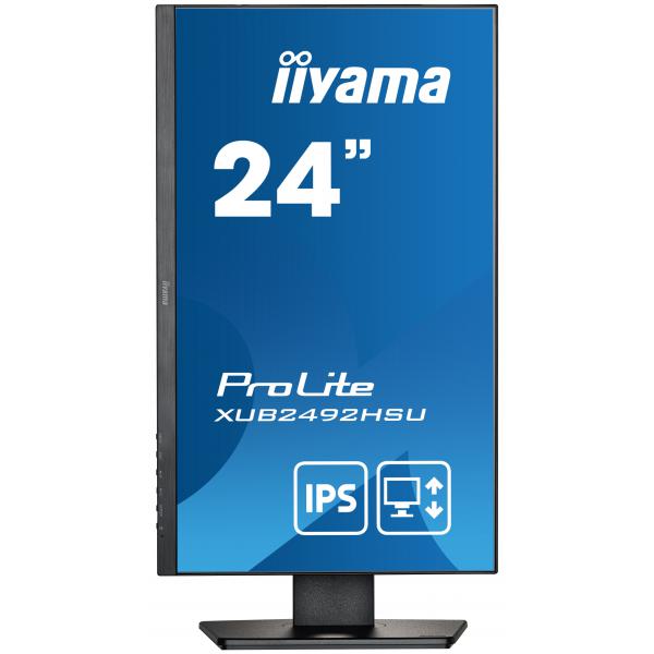 Iiyama ProLite XUB2493HS-B5 LED display 60,5 cm [23.8] 1920 x 1080 Pixel Full HD Nero (iiyama ProLite XUB2493HS-B5 - Monitor a LED - 24 [23.8 visualizzabile] - 1920 x 1080 Full HD [1080p] @ 75 Hz - IPS - 250 cd/m - 1000:1 - 4 ms - HDMI, DisplayPort -...