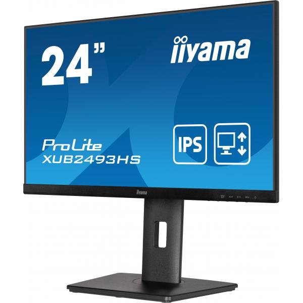 Iiyama ProLite XUB2493HS-B5 LED display 60,5 cm [23.8] 1920 x 1080 Pixel Full HD Nero (iiyama ProLite XUB2493HS-B5 - Monitor a LED - 24 [23.8 visualizzabile] - 1920 x 1080 Full HD [1080p] @ 75 Hz - IPS - 250 cd/m - 1000:1 - 4 ms - HDMI, DisplayPort -...