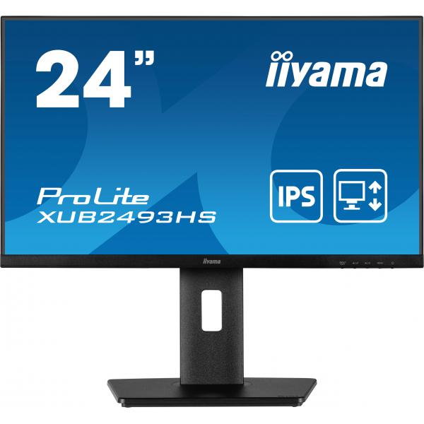 Iiyama ProLite XUB2493HS-B5 LED display 60,5 cm [23.8] 1920 x 1080 Pixel Full HD Nero (iiyama ProLite XUB2493HS-B5 - Monitor a LED - 24 [23.8 visualizzabile] - 1920 x 1080 Full HD [1080p] @ 75 Hz - IPS - 250 cd/m - 1000:1 - 4 ms - HDMI, DisplayPort -...