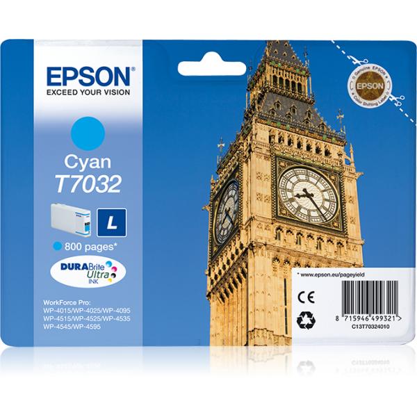 Epson Big Ben Tanica Ciano (WP4000/4500 SERIES INK CART L CYAN)EpsonC13T70324010