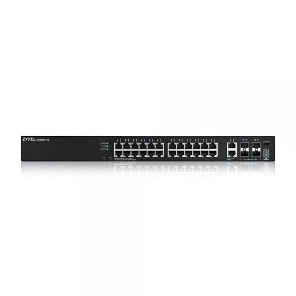 Zyxel XGS2220-30 Gestito L3 Gigabit Ethernet [10/100/1000] Nero (Zyxel XGS2220 Series XGS2220-30 - Switch - accesso L3, NebulaFLEX Cloud - gestito - 24 x Gigabit Ethernet + 6 x 10/100/1000 [uplink] - desktop, montabile su rack)Zyxel4718937624942XGS22...
