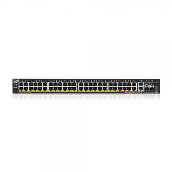 Zyxel XGS2220-54HP Gestito L3 Gigabit Ethernet [10/100/1000] Supporto Power over Ethernet [PoE] (Zyxel XGS2220 Series XGS2220-54HP - Switch - Accesso a 48 porte GbE L3, NebulaFLEX Cloud, con 6 uplink 10 G - gestito - 40 x 10/100/1000 [PoE+] + 8 x 10/...
