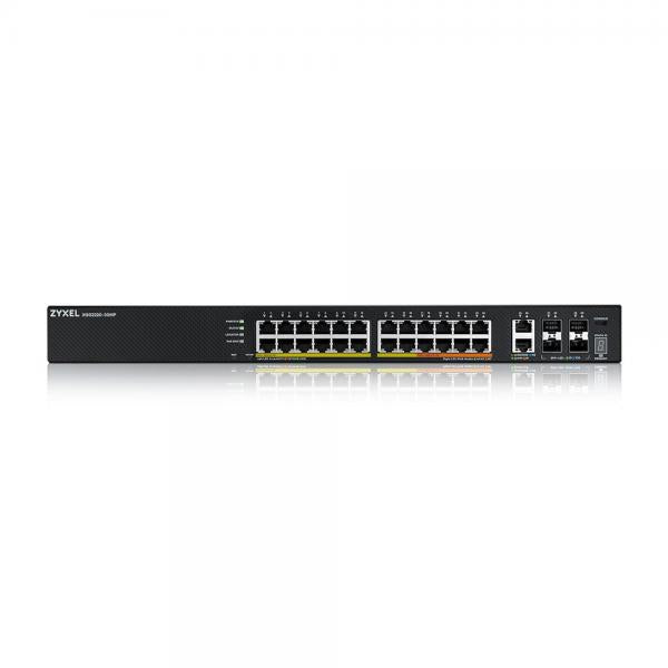 Zyxel XGS2220-30HP Gestito L3 Gigabit Ethernet [10/100/1000] Supporto Power over Ethernet [PoE] Nero (Zyxel XGS2220 Series XGS2220-30HP - Switch - accesso GbE L3 a 24 porte, NebulaFLEX Cloud, con 6 uplink 10 G - gestito - 16 x 10/100/1000 [PoE+] + 8 ...
