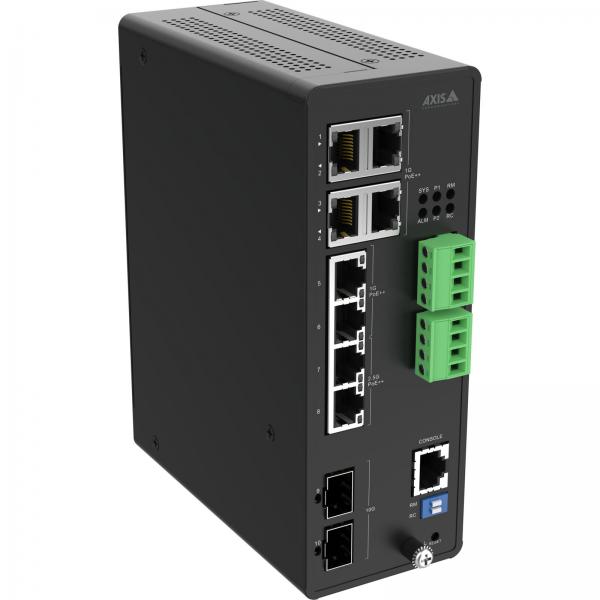 Axis 02621-001 switch di rete Gestito 10G Ethernet [100/1000/10000] Supporto Power over Ethernet [PoE] Nero (D8208-R INDUSTRIAL PoE++ - SWITCH - Warranty: 60M)Axis733102108022502621-001
