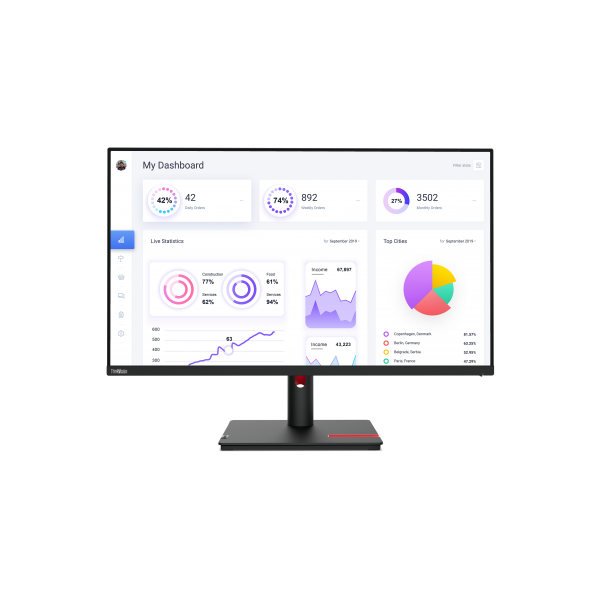 Lenovo ThinkVision T32p-30 Monitor PC 80 cm [31.5] 3840 x 2160 Pixel 4K Ultra HD LED Nero (Thinkvision T32P-30 80 Cm - [31.5] 3840 X 2160 Pixels 4K - Ultra Hd Led Black - Warranty: 12M)Lenovo019680120321163D2GAT1EU
