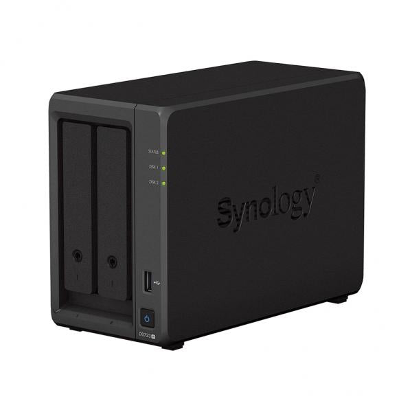 Synology DiskStation DS723+ server NAS e di archiviazione Tower Ryzen Embedded R1600 2 GB DDR4 DiskStation Manager Nero (Synology Disk Station DS723+ - NAS server - 2 bays - RAID JBOD, 0, 1 - RAM 2 GB - Gigabit Ethernet - iSCSI support)SynologyDS723+