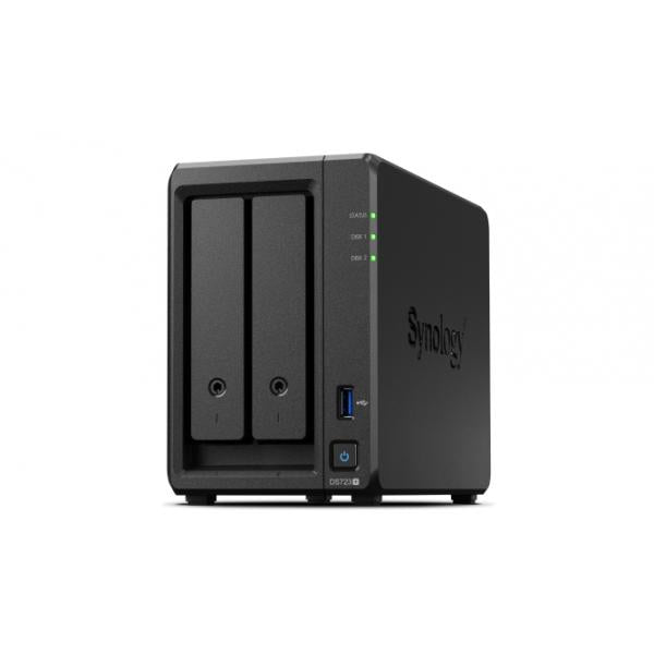 Synology DiskStation DS723+ server NAS e di archiviazione Tower Ryzen Embedded R1600 2 GB DDR4 DiskStation Manager Nero (Synology Disk Station DS723+ - NAS server - 2 bays - RAID JBOD, 0, 1 - RAM 2 GB - Gigabit Ethernet - iSCSI support)SynologyDS723+