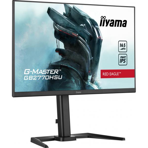 Iiyama G-MASTER GB2770HSU-B5 Monitor PC 68,6 cm [27] 1920 x 1080 Pixel Full HD LED Nero (iiyama G-Master GB2770HSU-B5 Red Eagle 27 Inch Monitor Gaming Monitor, Black, Ultra Slim Bezel, Fast IPS IGZO, 165Hz, 0.8ms, FreeSync, HDMI, Display Port, USB Hu...