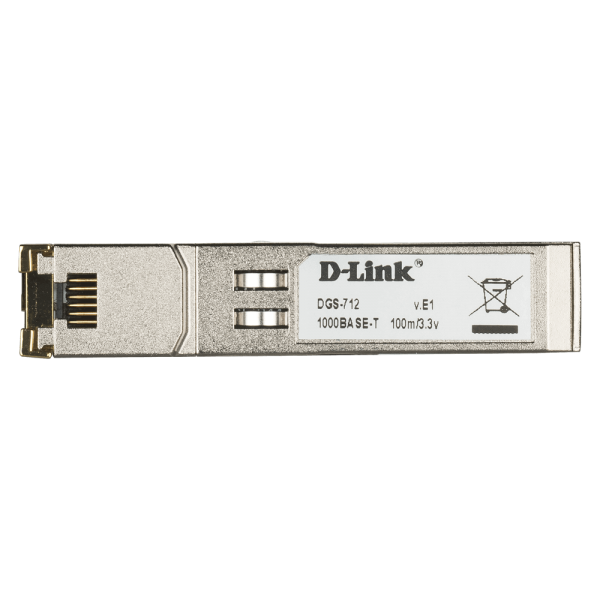 D-Link DGS-712 modulo del ricetrasmettitore di rete Rame 1000 Mbit/s SFP (D-Link DGS 712 - SFP [mini-GBIC] transceiver module - 1GbE - 1000Base-T - RJ-45 - for DES 30XX, DGS 12XX, DXS 1210, Nuclias Cloud-Managed DBS-2000-28, 2000-52, xStack DES-3528)...