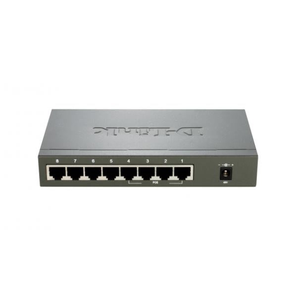 D-Link DES-1008PA switch di rete Non gestito Fast Ethernet [10/100] Supporto Power over Ethernet [PoE] Nero (D-Link DES 1008PA - switch - 8 porte -)D-linkDES-1008PA