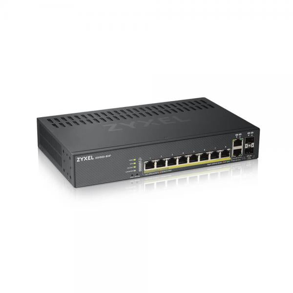 Zyxel GS1920-8HPv2 Gestito L2/L3/L4 Gigabit Ethernet [10/100/1000] Supporto Power over Ethernet [PoE] Nero (Zyxel GS1920-8HPv2 - Switch - smart - 8 x 10/100/1000 [PoE+] + 2 x combo Gigabit SFP - desktop, wall-mountable - PoE+ [130 W])ZyxelGS1920-8HPV...