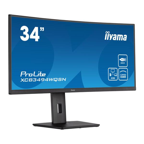 Iiyama ProLite XCB3494WQSN-B5 LED display 86,4 cm [34] 3440 x 1440 Pixel UltraWide Quad HD Nero (XCB3494WQSN-B5 86.4CM 34IN IPS - 3440X1440 300CD HDMI DP)Iiyama4948570121410XCB3494WQSN-B5