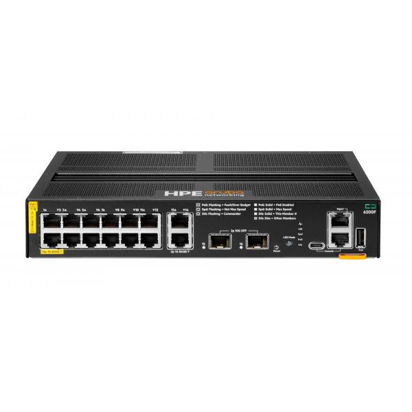 HPE Aruba Networking 6200F 12G Class4 PoE 2G/2SFP+ 139W Gestito L3 Gigabit Ethernet [10/100/1000] Supporto Power over Ethernet [PoE] 1U (ARUBA 6200F 12G CL4 2G/2S-STOCK - .)HpeR8Q72A