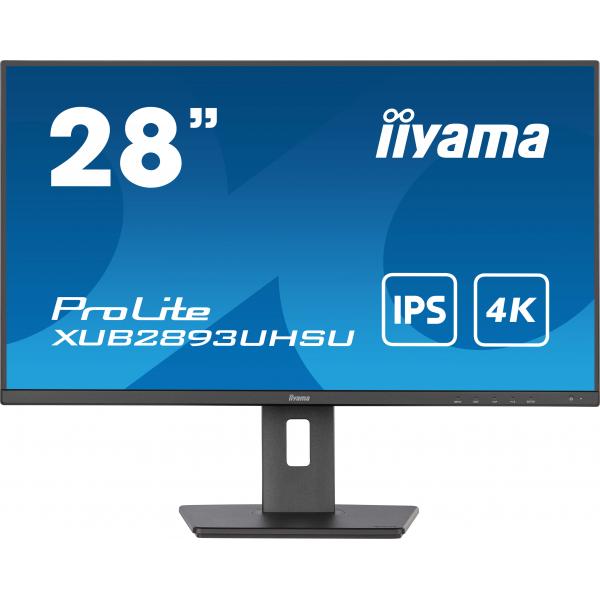 Iiyama ProLite Monitor PC 71,1 cm [28] 3840 x 2160 Pixel 4K Ultra HD LED Nero (iiyama Prolite XUB2893UHSU-B5 28 inch IPS Monitor, 4K, 3ms, HDMI, DisplayPort, USB Hub, 60Hz, Speakers, Black, Internal PSU, VESA, Height Adjust, Pivot)Iiyama4948570121519...