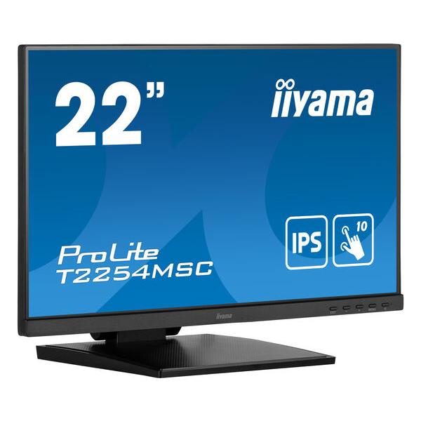 Iiyama ProLite T2254MSC-B1AG Monitor PC 54,6 cm [21.5] 1920 x 1080 Pixel Full HD LED Touch screen Nero (iiyama ProLite T2254MSC-B1AG 10 Point PCAP Touch Screen with Anti Glare Coating and Flexible Stand)Iiyama4948570121212T2254MSC-B1AG