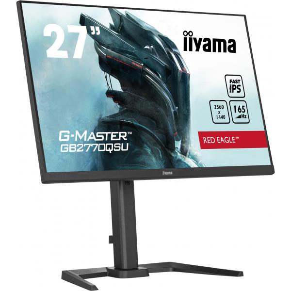 Iiyama G-MASTER GB2770QSU-B5 Monitor PC 68,6 cm [27] 2560 x 1440 Pixel Wide Quad HD LED Nero (iiyama G-Master GB2770QSU-B5 Red Eagle 27 Inch Gaming Monitor, Black, WQHD, IPS, 165Hz, 0.5ms, FreeSync, HDMI, Display Port, USB Hub, Speakers, Int PSU, Hei...