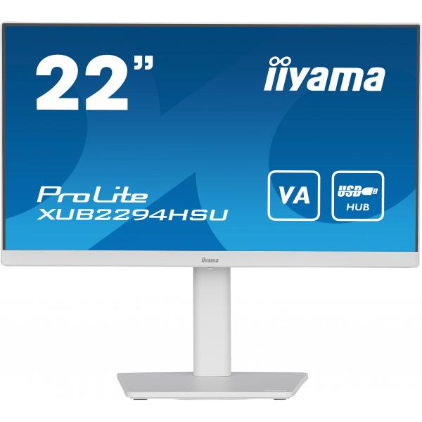 Iiyama ProLite Monitor PC 54,6 cm [21.5] 1920 x 1080 Pixel Full HD Bianco (iiyama ProLite XUB2294HSU-W2 - Monitor a LED - 22 [21.5 visualizzabile] - 1920 x 1080 Full HD [1080p] @ 75 Hz - VA - 250 cd/m - 3000:1 - 1 ms - HDMI, DisplayPort, USB - altopa...