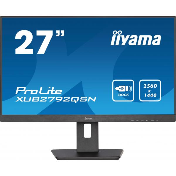 Iiyama ProLite Monitor PC 68,6 cm [27] 2560 x 1440 Pixel Wide Quad HD LED Nero (iiyama Prolite XUB2792QSN-B5 27 WQHD IPS Display with USB-C dock & RJ45 [LAN])Iiyama4948570121540XUB2792QSN-B5