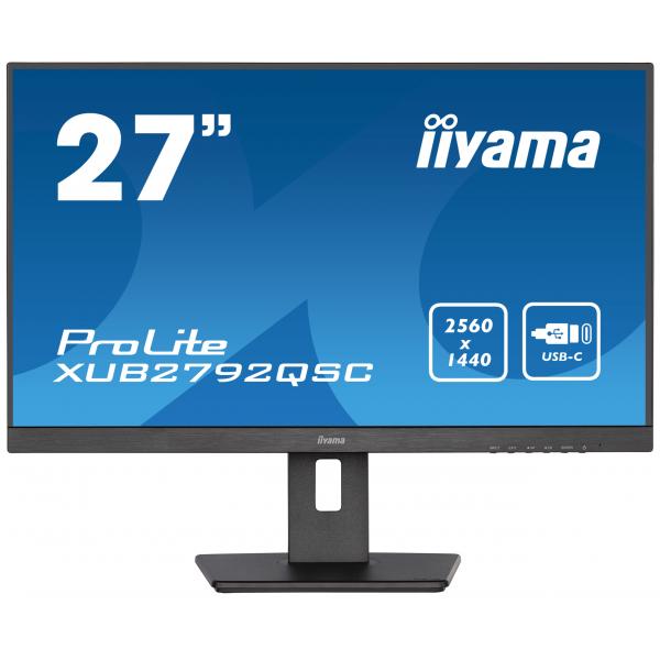 Iiyama ProLite Monitor PC 68,6 cm [27] 2560 x 1440 Pixel Wide Quad HD LED Nero (XUB2792QSC-B5 27IN IPS WQHD - 350CD/4MS/HDMI/DP/USB-C/2USB HUB)Iiyama4948570121663XUB2792QSC-B5