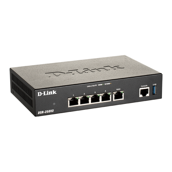 D-Link DSR-250V2/B router cablato Fast Ethernet, Gigabit Ethernet Nero (UNIFIED SERVICES VPN ROUTER - )D-link0790069472343DSR-250V2/B