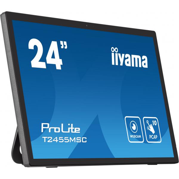 Iiyama T2455MSC-B1 visualizzatore di messaggi Pannello piatto per segnaletica digitale 61 cm [24] LED 400 cd/m Full HD Nero Touch screen (iiyama ProLite T2455MSC-B1 - Monitor a LED - 24 [23.8 visualizzabile] - touchscreen - 1920 x 1080 Full HD [1080p...