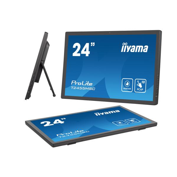 Iiyama T2455MSC-B1 visualizzatore di messaggi Pannello piatto per segnaletica digitale 61 cm [24] LED 400 cd/m Full HD Nero Touch screen (iiyama ProLite T2455MSC-B1 - Monitor a LED - 24 [23.8 visualizzabile] - touchscreen - 1920 x 1080 Full HD [1080p...