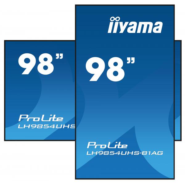 Iiyama LH9854UHS-B1AG visualizzatore di messaggi Pannello piatto per segnaletica digitale 2,48 m [97.5] LCD Wi-Fi 500 cd/m 4K Ultra HD Nero Processore integrato Android 11 24/7 (iiyama ProLite LH9854UHS-B1AG 98' 24/7 IPS 4K Large Format Monitor with ...