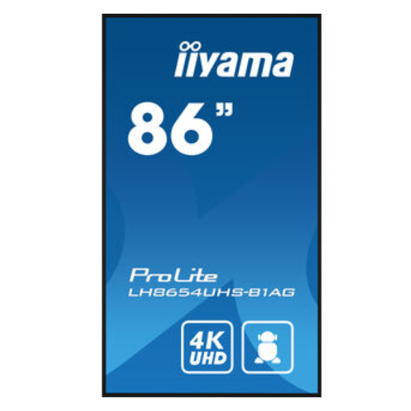 Iiyama To Be Updated 2,17 m [85.6] LED Wi-Fi 4K Ultra HD Nero (Iiyama LH8654UHS-B1AG - 86 Categoria diagonale LH54 Series Display LCD retroilluminato a LED - segnaletica digitale interattiva - con lettore multimediale integrato nel SoC - 4K UHD [2160...