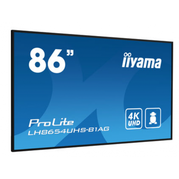 Iiyama ProLite To Be Updated Monitor PC 2,17 m [85.6] 3840 x 2160 Pixel 4K Ultra HD LED Nero (Iiyama LH8654UHS-B1AG - 86 Categoria diagonale LH54 Series Display LCD retroilluminato a LED - segnaletica digitale interattiva - con lettore multimediale i...