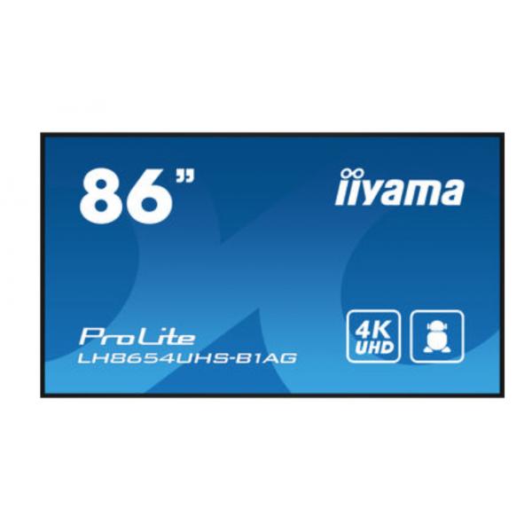 Iiyama ProLite To Be Updated Monitor PC 2,17 m [85.6] 3840 x 2160 Pixel 4K Ultra HD LED Nero (Iiyama LH8654UHS-B1AG - 86 Categoria diagonale LH54 Series Display LCD retroilluminato a LED - segnaletica digitale interattiva - con lettore multimediale i...