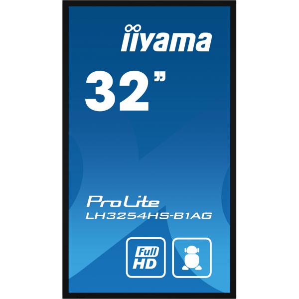 Iiyama LH3254HS-B1AG visualizzatore di messaggi Pannello piatto per segnaletica digitale 80 cm [31.5] LCD Wi-Fi 500 cd/m Full HD Nero Processore integrato Android 11 24/7 (iiyama LH3254HS-B1AG Signage Display Digital signage flat panel 80 cm [31.5'] ...