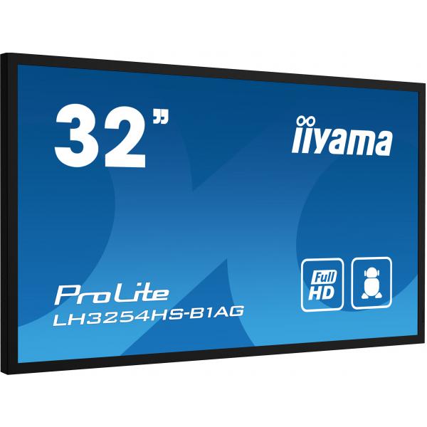 Iiyama LH3254HS-B1AG visualizzatore di messaggi Pannello piatto per segnaletica digitale 80 cm [31.5] LCD Wi-Fi 500 cd/m Full HD Nero Processore integrato Android 11 24/7 (iiyama LH3254HS-B1AG Signage Display Digital signage flat panel 80 cm [31.5'] ...