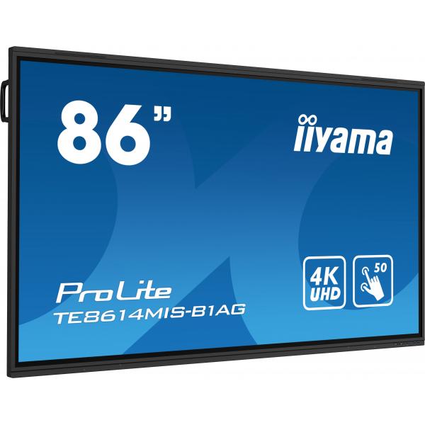 Iiyama TE8614MIS-B1AG visualizzatore di messaggi Pannello piatto interattivo 2,17 m [85.6] LCD Wi-Fi 435 cd/m 4K Ultra HD Nero Touch screen Processore integrato Android 24/7 (Iiyama ProLite TE8614MIS-B1AG 86' PureTouch-IR+ Touch Screen 4K 24/7 Large ...