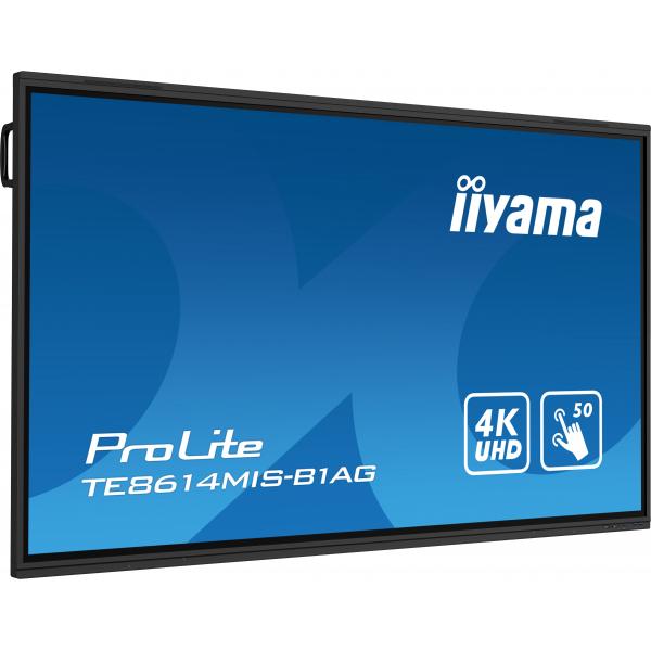 Iiyama TE8614MIS-B1AG visualizzatore di messaggi Pannello piatto interattivo 2,17 m [85.6] LCD Wi-Fi 435 cd/m 4K Ultra HD Nero Touch screen Processore integrato Android 24/7 (Iiyama ProLite TE8614MIS-B1AG 86' PureTouch-IR+ Touch Screen 4K 24/7 Large ...