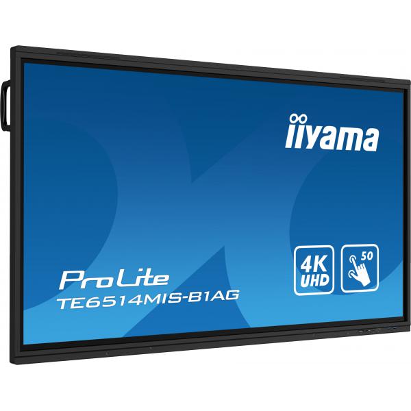 Iiyama TE6514MIS-B1AG visualizzatore di messaggi Pannello piatto interattivo 165,1 cm [65] LCD Wi-Fi 435 cd/m 4K Ultra HD Nero Touch screen Processore integrato Android 24/7 (Iiyama ProLite TE6514MIS-B1AG 65' PureTouch-IR+ Touch Screen 4K 24/7 Large ...