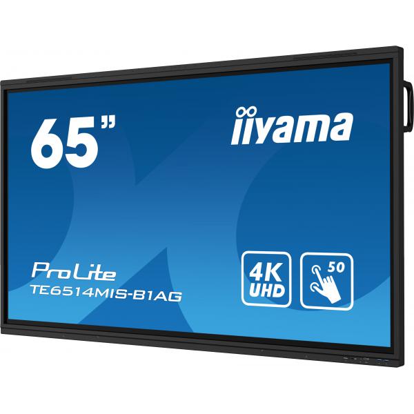 Iiyama TE6514MIS-B1AG visualizzatore di messaggi Pannello piatto interattivo 165,1 cm [65] LCD Wi-Fi 435 cd/m 4K Ultra HD Nero Touch screen Processore integrato Android 24/7 (Iiyama ProLite TE6514MIS-B1AG 65' PureTouch-IR+ Touch Screen 4K 24/7 Large ...