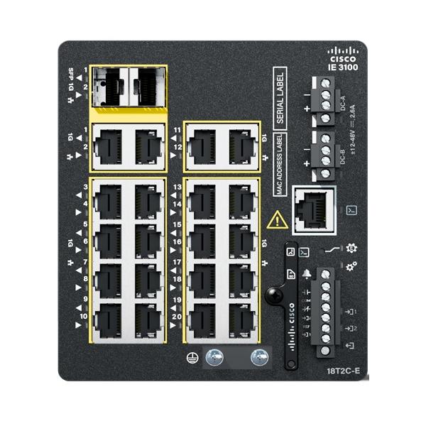 Cisco Catalyst IE3100 Gestito L2/L3 Gigabit Ethernet [10/100/1000] Nero (IE3100 W/18GE COPPER 2GE COMBO - FIXED SYS NETWORK ESSENTIALS)Cisco0889728463768IE-3100-18T2C-E