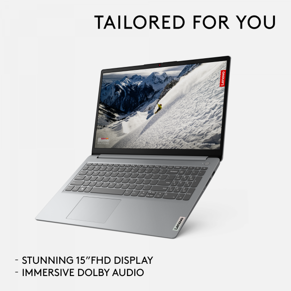 Lenovo IdeaPad 1 15AMN7 AMD Ryzen 5 7520U Computer portatile 39,6 cm [15.6] Full HD 16 GB LPDDR5-SDRAM 512 GB SSD Wi-Fi 6 [802.11ax] Windows 11 Home in S mode Inglese UK Grigio (Lenovo) - Versione UKLenovo019680330838982VG004UUK