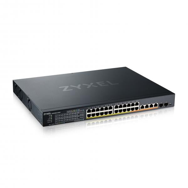 Zyxel XMG1930-30HP Gestito L3 2.5G Ethernet [100/1000/2500] Supporto Power over Ethernet [PoE] 1U Nero (Zyxel XMG1930 Series XMG1930-30HP - Switch - managed, NebulaFLEX cloud - L3 Lite - smart - 20 x 100/1000/2.5G [PoE+] + 4 x 100/1000/2.5G [PoE++] +...