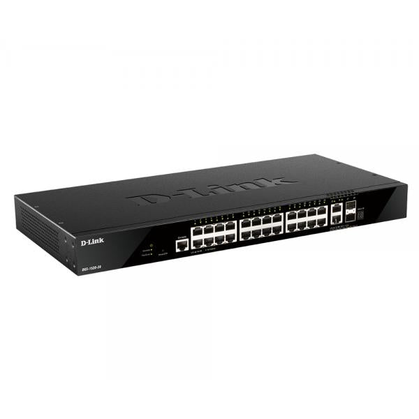 D-Link DGS-1520-28/E switch di rete Gestito L3 10G Ethernet [100/1000/10000] 1U Nero (28-P SMART MANAGED SWITCH - GIGABIT STACKABLE 4X 10G)D-linkDGS-1520-28/E