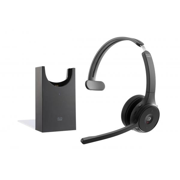 Cisco HS-WL-721-BUNAS-C cuffia e auricolare Wireless A Padiglione Ufficio Bluetooth Base di ricarica Nero (HEADSET 721 WIRELESS - SINGLE+STAND CARBON BLACK USBA B)Cisco0889728428286HS-WL-721-BUNAS-C