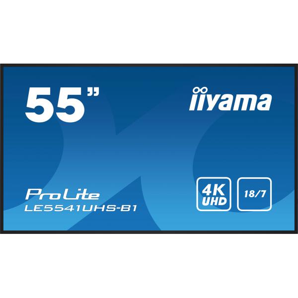 Iiyama LE5541UHS-B1 visualizzatore di messaggi Pannello piatto per segnaletica digitale 138,7 cm [54.6] LCD 350 cd/m 4K Ultra HD Nero 18/7 (LE5541UHS-B1 54.6IN 3840X2160 - 4K UHD1 350 CD/M 1200:1 16:9 3XH)Iiyama4948570120956LE5541UHS-B1?