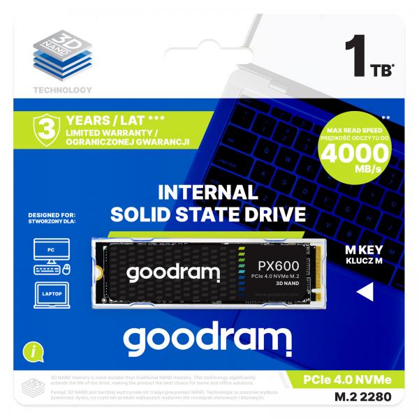 Goodram SSDPR-PX600-2K0-80 drives allo stato solido 2 TB M.2 PCI Express 4.0 NVMe 3D NAND (GOODRAM SSD 2TB M.2 2280 PCIe 4.0 x4)Dell5908267964101SSDPR-PX600-2K0-80