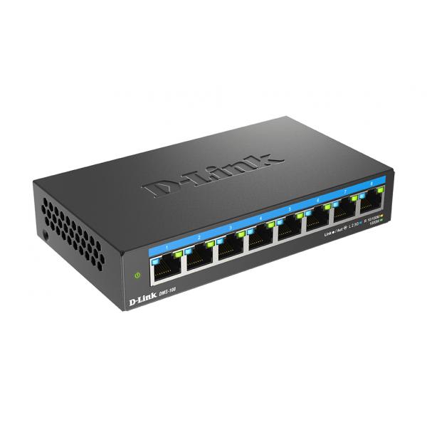D-Link DMS-108 Non gestito L2 2.5G Ethernet [100/1000/2500] Nero (8-PORT MULTI-GB UNM. SWITCH 8X)D-linkDMS-108/E